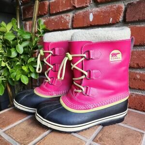Hot pink sorel boots Size 6